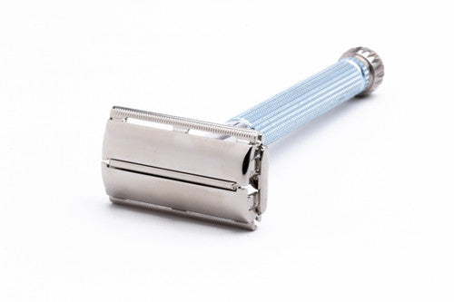 1968 N4 Gillette Blue Star Lady Gillette Double Edge Safety Razor | Factory Nickel Revamp