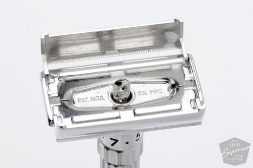1961 Gillette G Fatboy Adjustable Double Edge Rhodium Revamp