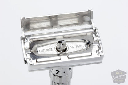 1961 Gillette G Fatboy Adjustable Double Edge Rhodium Revamp