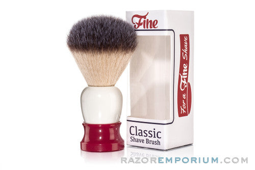 Fine Accoutrements | Classic Angel Hair Red & White Shave Brush