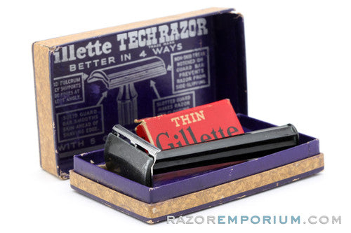 1938-1945 Gillette Bakelite Tech Razor in Brown Box
