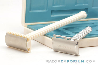 1977 GBS & Gillette Tech Long Handle DE Safety Razors Set | Made in England