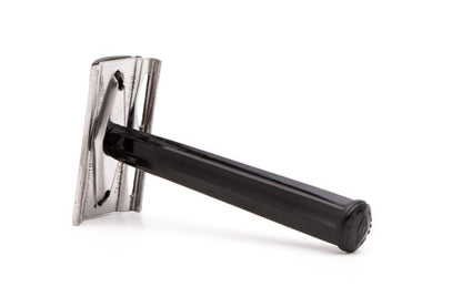 1940's WW2 Gillette Tech Safety Razor with Black Plastic Handle & Case