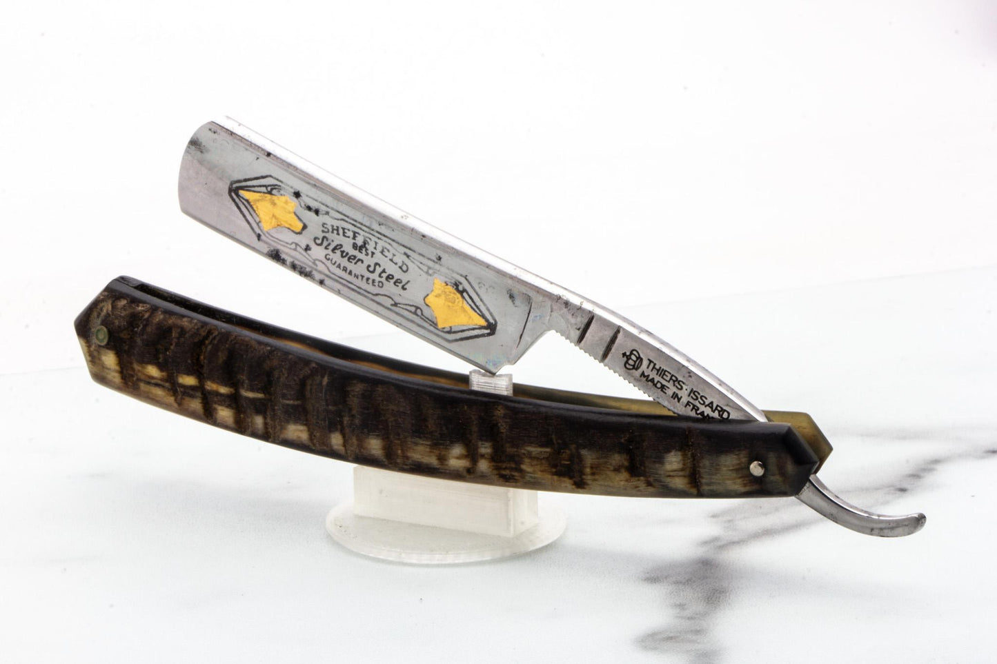 6/8 Restored Thiers Issard Loup Belier Carbon Horn Straight Razor