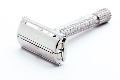 1960's Gillette Giromatic Flare Tip Rocket Safety Razor - Nickel Revamp