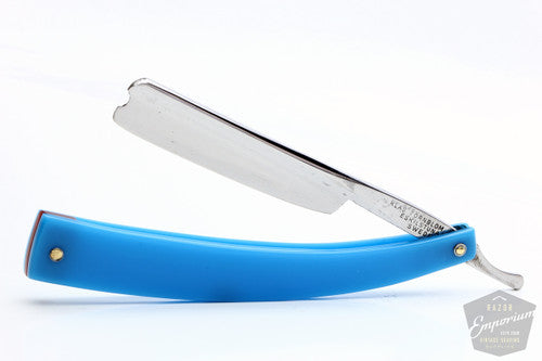 9/16'' Klas Tornblom Faux Frameback Sky Blue Acrylic Straight Razor