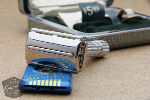 Gillette 1954 President DE Safety Razor - Original Rhodium Finish MINT