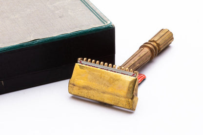 1950's Gem Micromatic Gold Single Edge Safety Razor Set