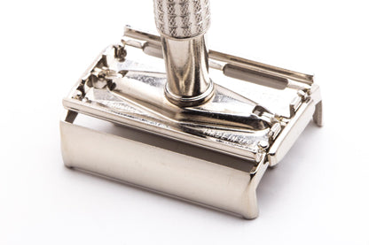 1963 I4 Gillette Flare Tip DE TTO Super Speed Safety Razor  | Factory Nickel Revamp