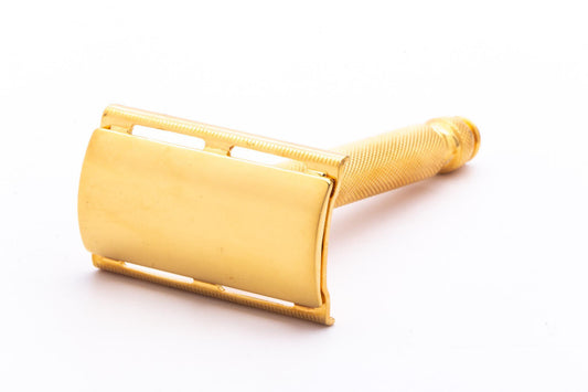 1954 Z1 Gillette Ball End Tech DE Safety Razor | 24k Gold Revamp