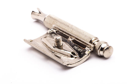 1957 C4 Gillette Ball End Tech Three Peice DE Safety Razor | Original Condition