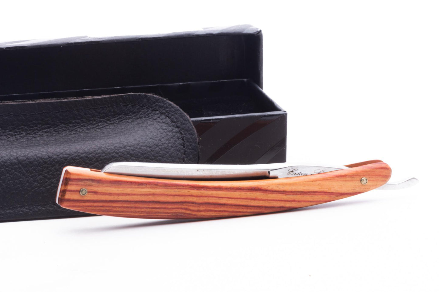 6/8" Ertan Süer Rasoir Sabre Campiono Carbon Straight Razor | Rosewood Scales