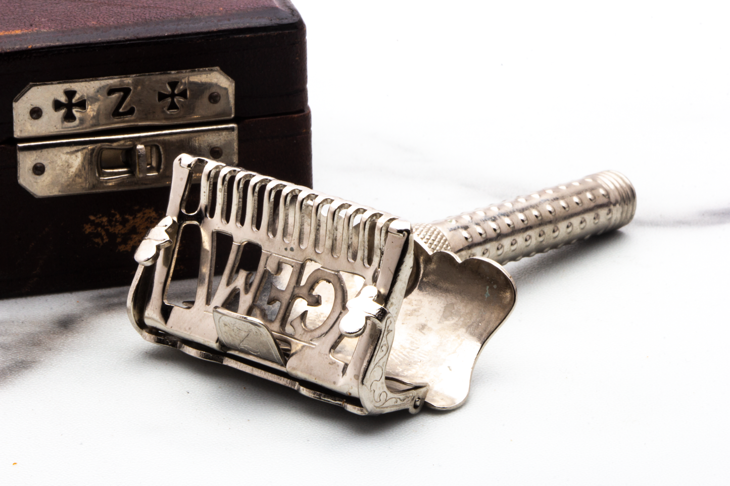 1910 Gem Lather Catcher Single Edge Safety Razor Set | Original Condition