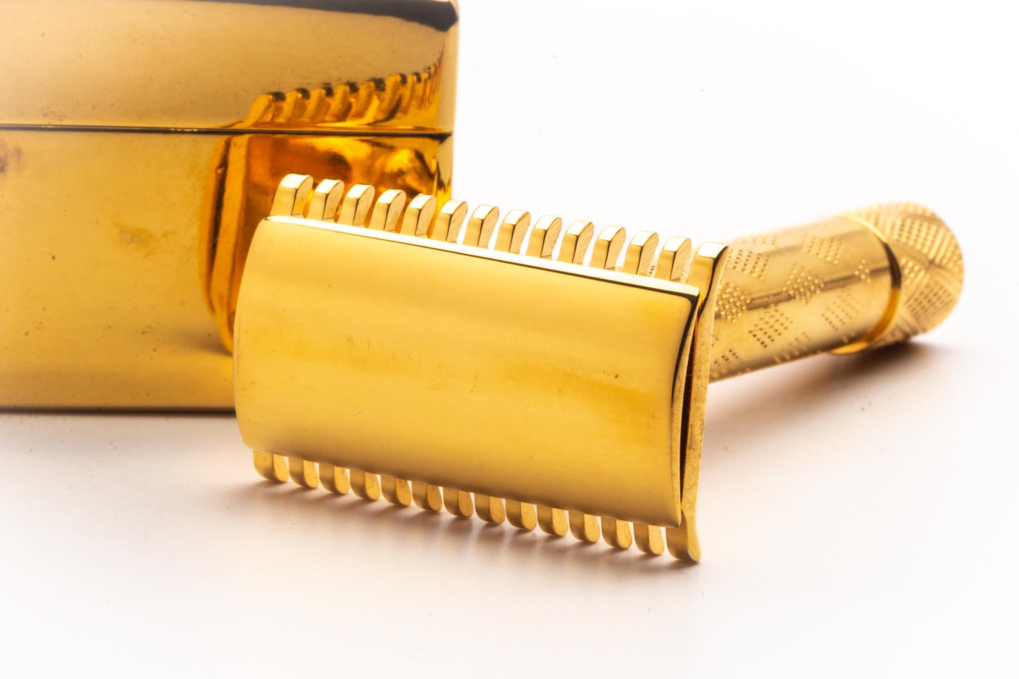 1920's Gillette NEW Bostonian Double Edge Safety Razor Set | 24K Gold ...