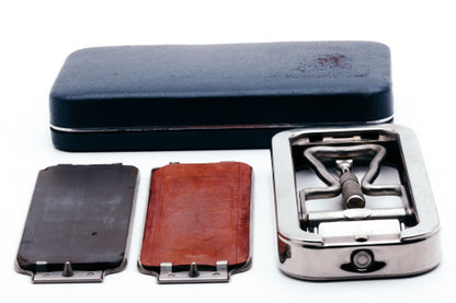 1940's Rolls Razor The Imperial Safety Razor in Blue Leather Case