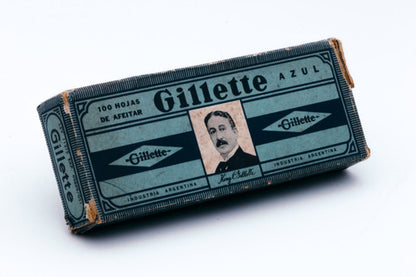 NOS - 100 Gillette Blue Azul - Made in Argentina - Double Edge Razor Blades