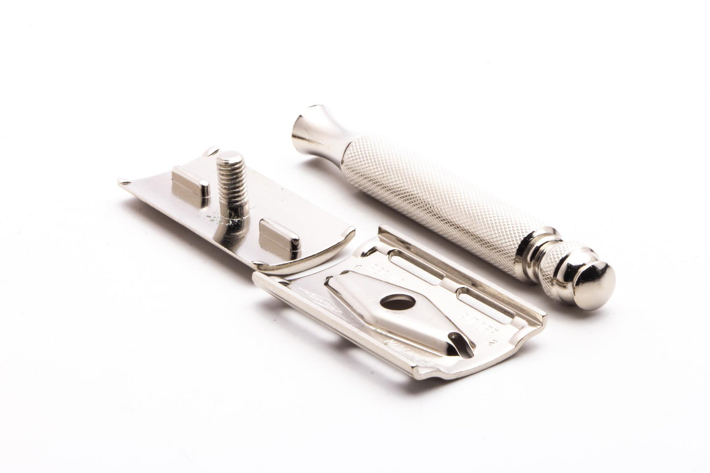 1957 C2 Gillette Ball End Tech Double Edge Safety Razor | Factory Nickel Revamp