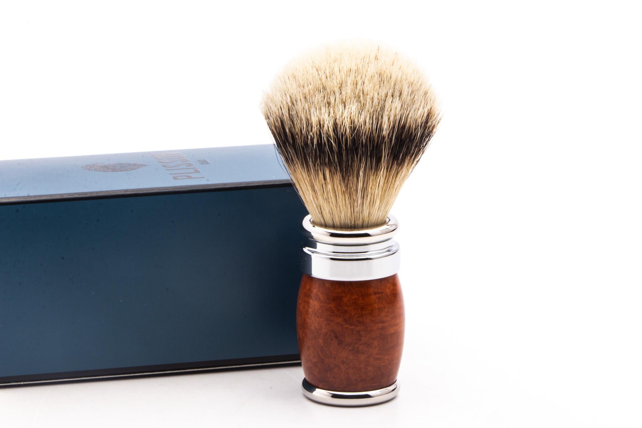 Plisson Razors Plisson 1808 | Briar Wood & High Mountain White Badger Shaving Brush ...