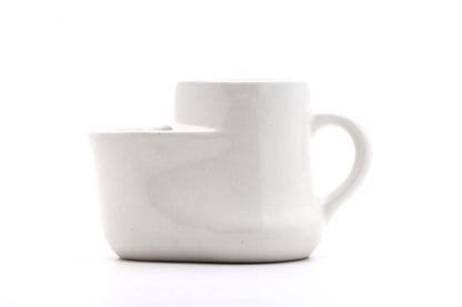 White Vintage Scuttle Shaving Mug