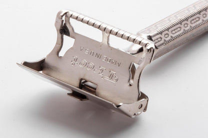 Treet Single Edge Safety Razor With Chainlink Handle | Factory Nickel Revamp