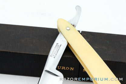 13/16'' Touron Paris Straight Razor Set | Ivory Hollow Ground Round Point | France