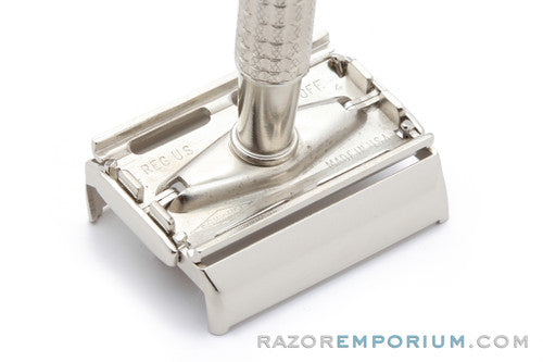 1960 Gillette Flair Tip Super Speed Safety Razor Factory Nickel Revamp F4