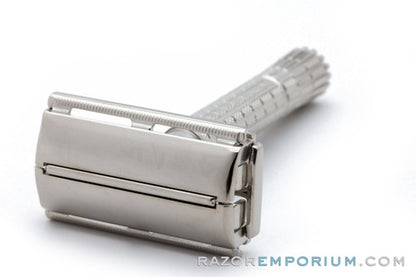 1955 Gillette Flair Tip DE Super Speed Safety Razor A1 Factory Nickel Revamp