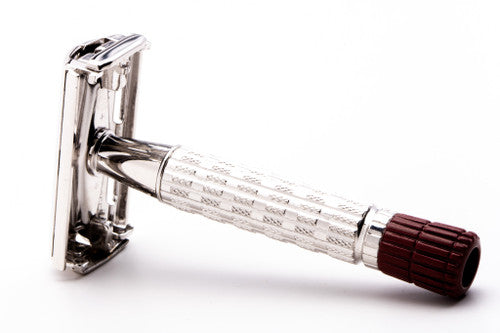 1958 D4 Gillette HEAVY Red Tip Super Speed Safety Razor | Rhodium Revamp