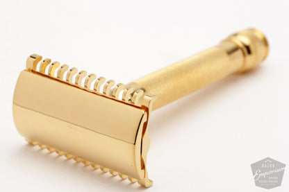 1930's Gillette Goodwill Ball End Gold DE Safety Razor 24K Gold