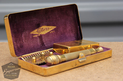 Gillette 1917 Gold Old Type Pocket Edition  - Basket Weave