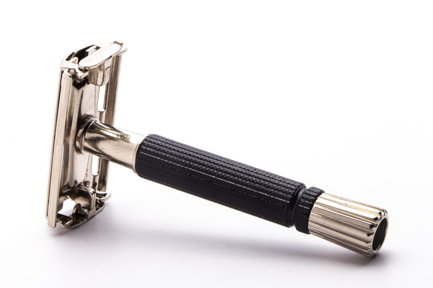 1975 V2 Gillette Black Handle Super Speed Double Edge Safety Razor | Factory Nickel Revamp