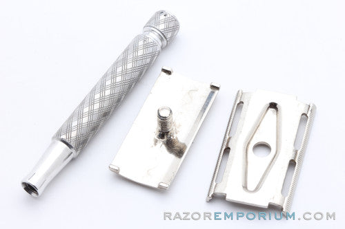 1961 Gillette Ball End Tech Spiral Handle Razor - Nickel Revamp