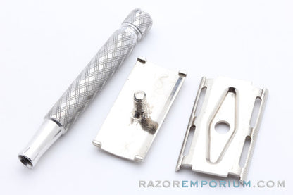 1961 Gillette Ball End Tech Spiral Handle Razor - Nickel Revamp