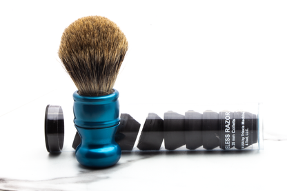 Timeless Razor | Blue Adjustable Shaving Brush Handle & Collets 20mm-28mm