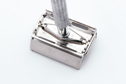 1955 A2 Gillette Blue Tip Light Super Speed Safety Razor | Factory Nickel Revamp