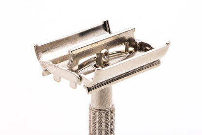 1966 L3 Gillette Flare Tip DE Super Speed Safety Razor  | Factory Nickel Revamp