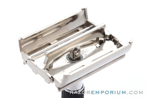 1970 P3 Gillette Black Handle Super Speed DE Safety Razor | Facotry Nickel Revamp