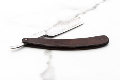5/8" Vintage Restored B.B. Cutlery Straight Razor With Leather Scales