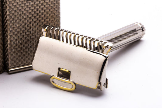 1930's Gem Minute Man Metal Wall Hanger with Single Edge Razor | Original Condition