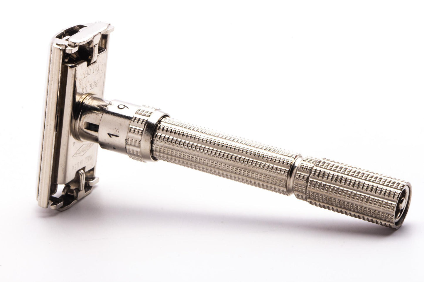 1964 J4 Gillette Slim Adjustable Double Edge Safety Razor | Factory Nickel Revamp