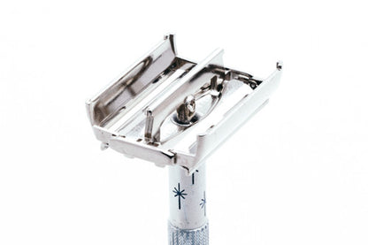 1961 G4 Blue Star Lady Gillette Double Edge Safety Razor | Factory Nickel Revamp