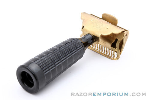 1940's Gem Junior Black Fat Handle Single Edge Safety Razor