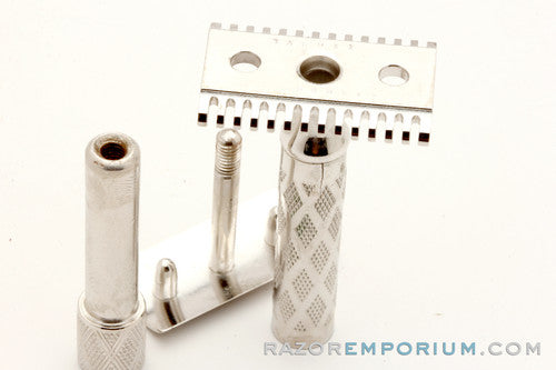 1920 Gillette Silver NEW Bostonian DE Safety Razor in Original Metal Case | Rhodium Revamp