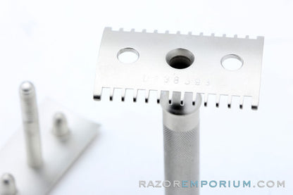 1916 Gillette Single Ring Old Type DE Safety Razor Satin Nickel Revamp
