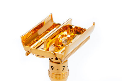 1964 Gillette Slim Aristocrat Adjustable DE  Safety Razor 24K Gold Revamp