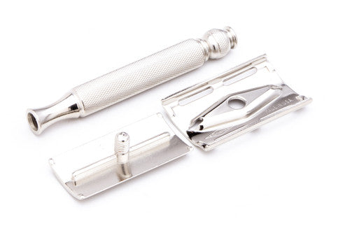 1954 Z3 Gillette Ball End Tech DE Safety Razor | Factory Nickel Revamp