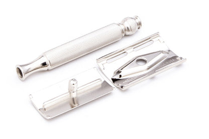 1954 Z3 Gillette Ball End Tech DE Safety Razor | Factory Nickel Revamp