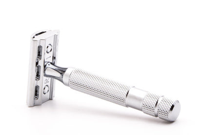 Rockwell 2C White Chrome Adjustable Double Edge Safety Razor | Used
