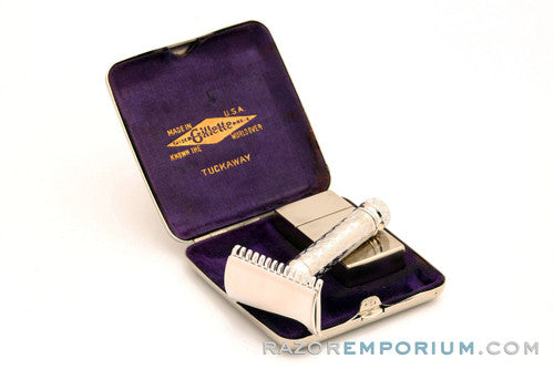 Gillette 1928 New Improved Tuckaway Style Travel Set Rhodium Revamp
