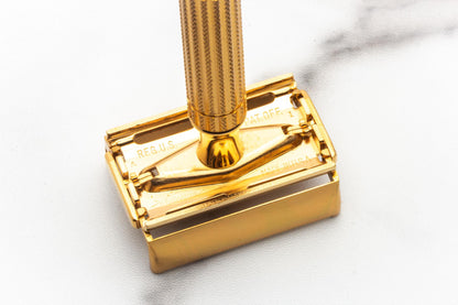 1955 A1 Gillette Diplomat Safety Razor w/ Brown Leather Case | Original Condition